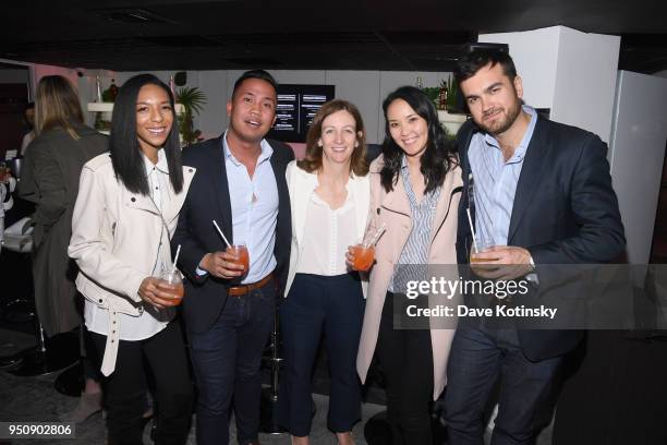 Guests attend Diageo "Decisions: Partys Over" Virtual Reality Premiere Event at VR World on April 24, 2018 in New York City.