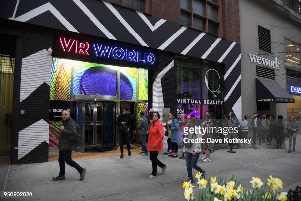 View of the Diageo "Decisions: Partys Over" Virtual Reality Premiere Event at VR World on April 24, 2018 in New York City.