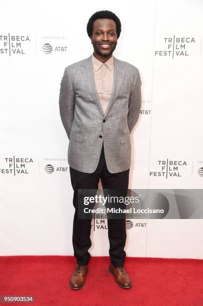 Faraday Okoro attends the screening of "Nigerian Prince" during the 2018 Tribeca Film Festival at Cinepolis Chelsea on April 24, 2018 in New York...