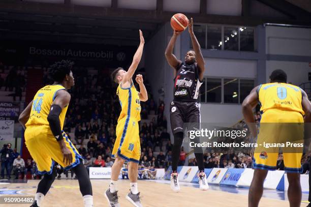 Oliver Lafayette of Segafredo competes with Henry Sims and Michele Ruzzier and Darius Johnson Odom Vanoli during the LBA LegaBasket of Serie A match...