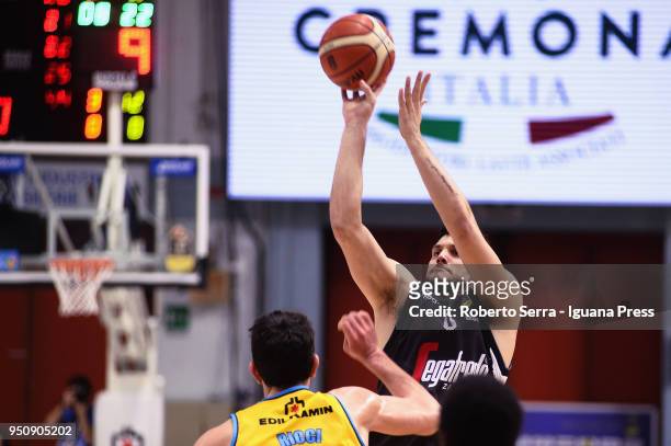 Alessandro Gentile of Segafredo competes with Giampaolo Ricci Vanoli during the LBA LegaBasket of Serie A match between Vanoli Cremona and Virtus...