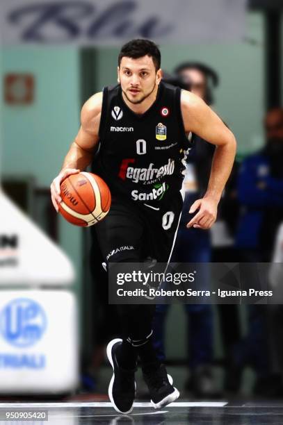 Alessandro Gentile of Segafredo in action during the LBA LegaBasket of Serie A match between Vanoli Cremona and Virtus Segafredo Bologna at PalaRadi...