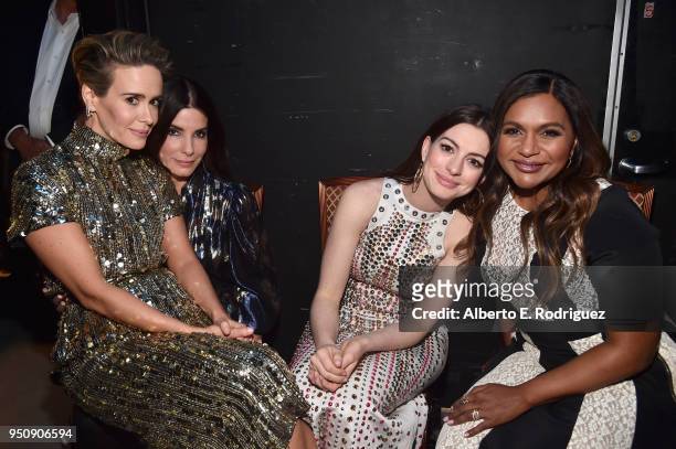 Actors Sarah Paulson, Sandra Bullock, Anne Hathaway and Mindy Kaling attend CinemaCon 2018 Warner Bros. Pictures Invites You to "The Big Picture," an...