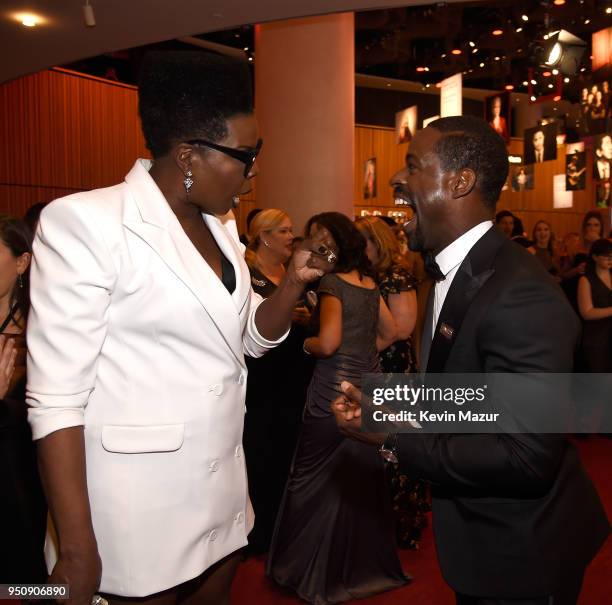 Comedian Leslie Jones and actor Sterling K. Brown attend the 2018 Time 100 Gala at Jazz at Lincoln Center on April 24, 2018 in New York City.Ê