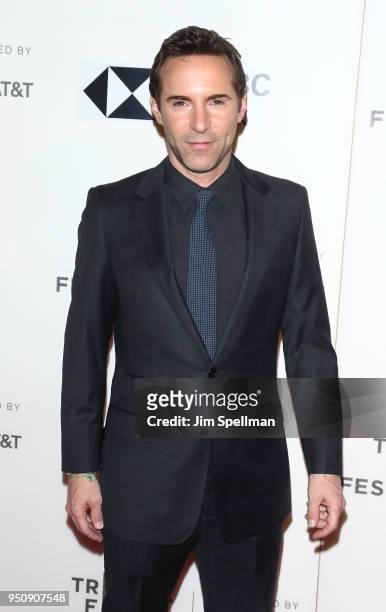 Actor Alessandro Nivola attends the "Disobedience" premiere during the 2018 Tribeca Film Festival at BMCC Tribeca PAC on April 24, 2018 in New York...