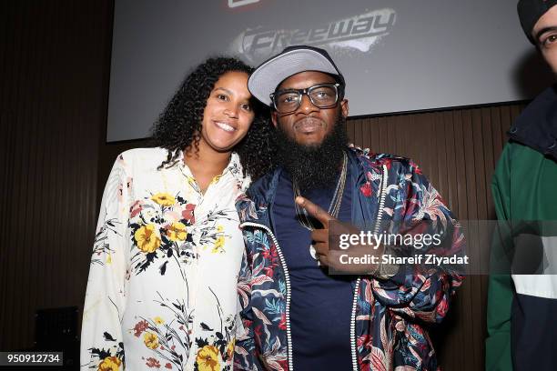 Freeway and Jaclyn Soto attend "Think Free" New York screening at universal Records Building on April 24, 2018 in New York City.