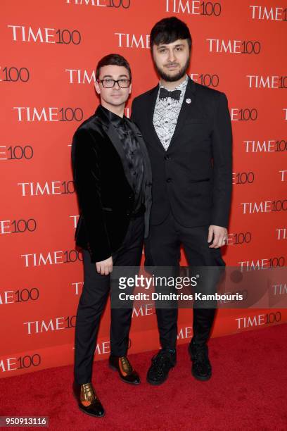 Fashion designer Christian Siriano and singer Brad Walsh attend the 2018 Time 100 Gala at Jazz at Lincoln Center on April 24, 2018 in New York City.