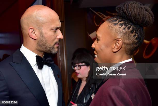 Keegan-Michael Key and Lena Waithe attend the 2018 TIME 100 Gala at Jazz at Lincoln Center on April 24, 2018 in New York City.
