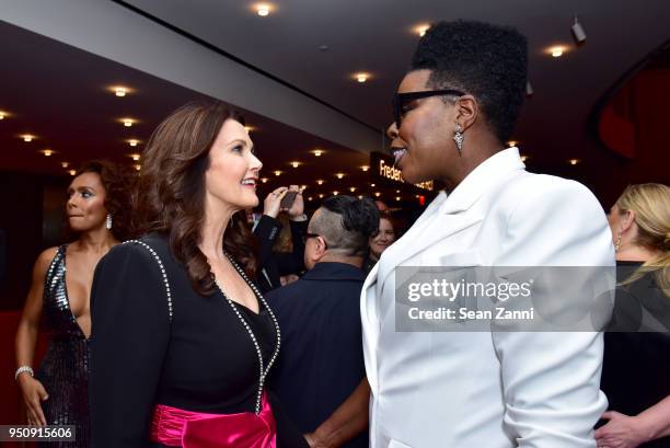 Lynda Carter and Leslie Jones attend the 2018 TIME 100 Gala at Jazz at Lincoln Center on April 24, 2018 in New York City.