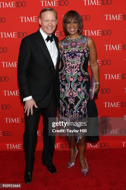 John Dickerson and Gayle King attend the 2018 Time 100 Gala at Frederick P. Rose Hall, Jazz at Lincoln Center on April 24, 2018 in New York City.