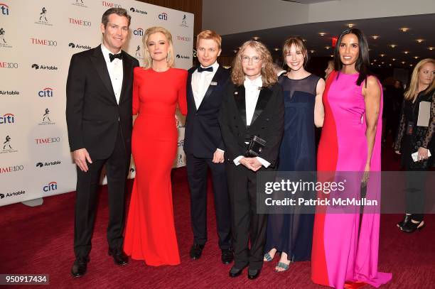 Douglas Brunt, Megyn Kelly, Ronan Farrow, Mia Farrow, Emily Nestor and Padma Lakshmi attend the 2018 TIME 100 Gala at Jazz at Lincoln Center on April...