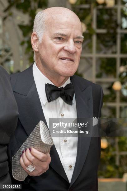 Henry Kravis, co-chairman, co-chief executive officer and co-founder of KKR & Co., arrives for a state dinner in honor of French President Emanuel...