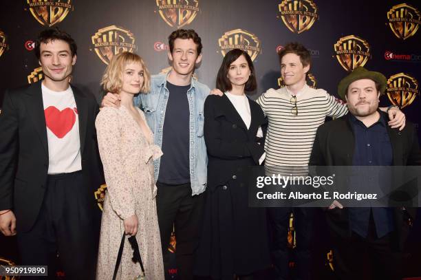 Actors Ezra Miller, Alison Sudol, Callum Turner, Katherine Waterston, Eddie Redmayne and Dan Fogler attend CinemaCon 2018 Warner Bros. Pictures...