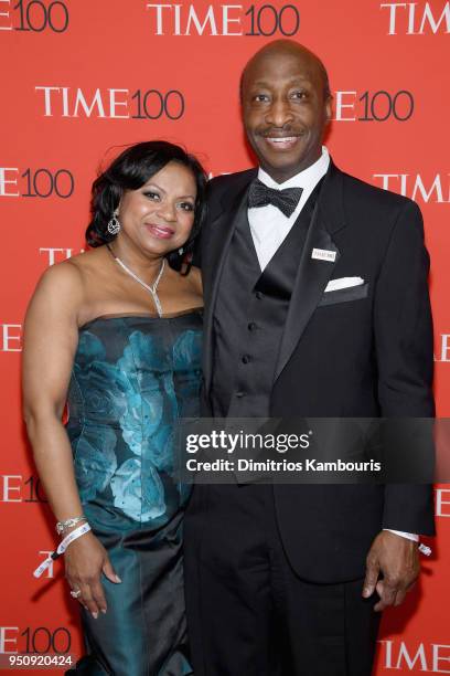 Andrea Frazier and Merck and Co. Chairman and CEO Kenneth Frazier attend the 2018 Time 100 Gala at Jazz at Lincoln Center on April 24, 2018 in New...