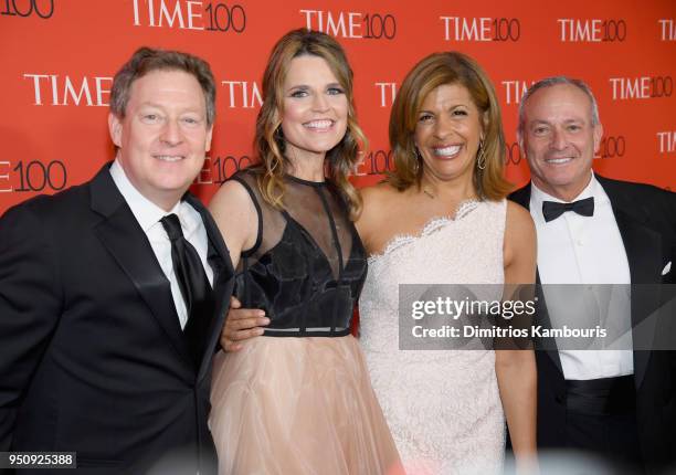 Michael Feldman, Savannah Guthrie, Hoda Kotb and Joel Schiffman attend the 2018 Time 100 Gala at Jazz at Lincoln Center on April 24, 2018 in New York...