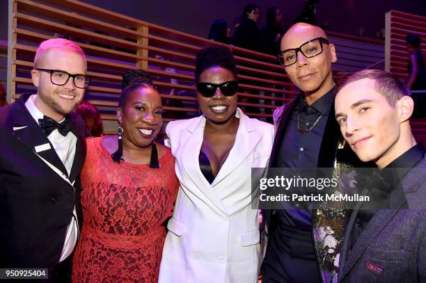 Christopher Wylie, Tarana Burke, Leslie Jones, Rupaul Andre Charles, and Adam Rippon attend the 2018 TIME 100 Gala at Jazz at Lincoln Center on April...