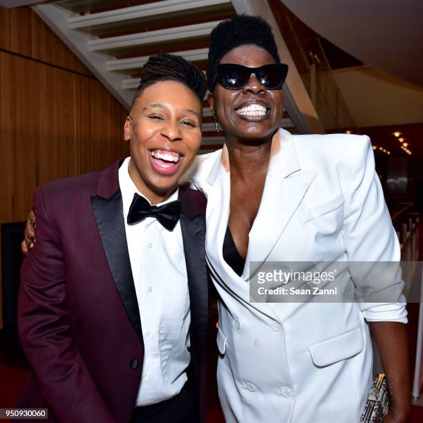 Lena Waithe and Leslie Jones attend the 2018 TIME 100 Gala at Jazz at Lincoln Center on April 24, 2018 in New York City.
