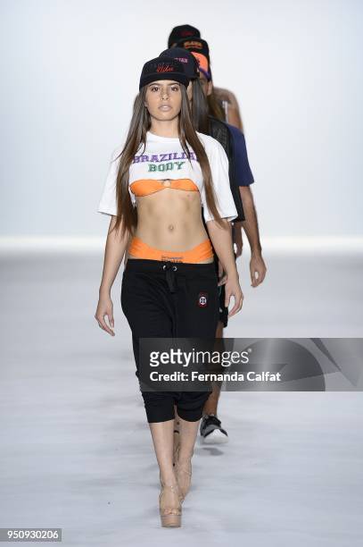 Pop Singer Emilia Pedersen walks at Amir Slama Runway at SPFW N45 Summer 2019 at Ibirapuera's Bienal Pavilion on April 24, 2018 in Sao Paulo, Brazil.
