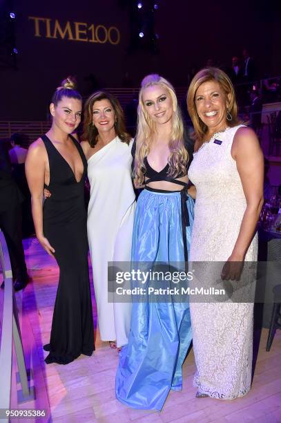 Karin Kildow, Norah ODonnell, Lindsey Vonn and Hoda Kotb attend the 2018 TIME 100 Gala at Jazz at Lincoln Center on April 24, 2018 in New York City.