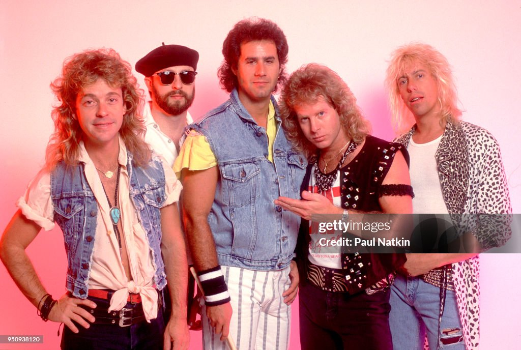 Night Ranger Getty Portrait of the band Night Ranger, left to right, Jack Blades, Alan ...