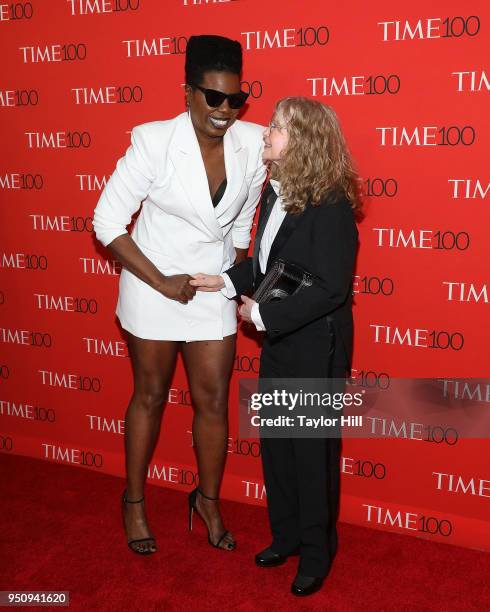 Leslie Jones and Mia Farrow attend the 2018 Time 100 Gala at Frederick P. Rose Hall, Jazz at Lincoln Center on April 24, 2018 in New York City.