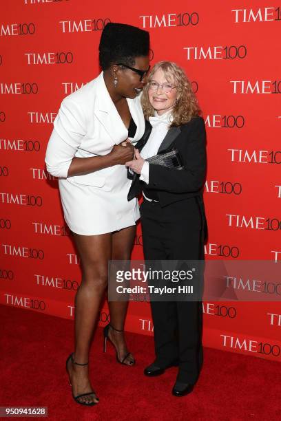 Leslie Jones and Mia Farrow attend the 2018 Time 100 Gala at Frederick P. Rose Hall, Jazz at Lincoln Center on April 24, 2018 in New York City.