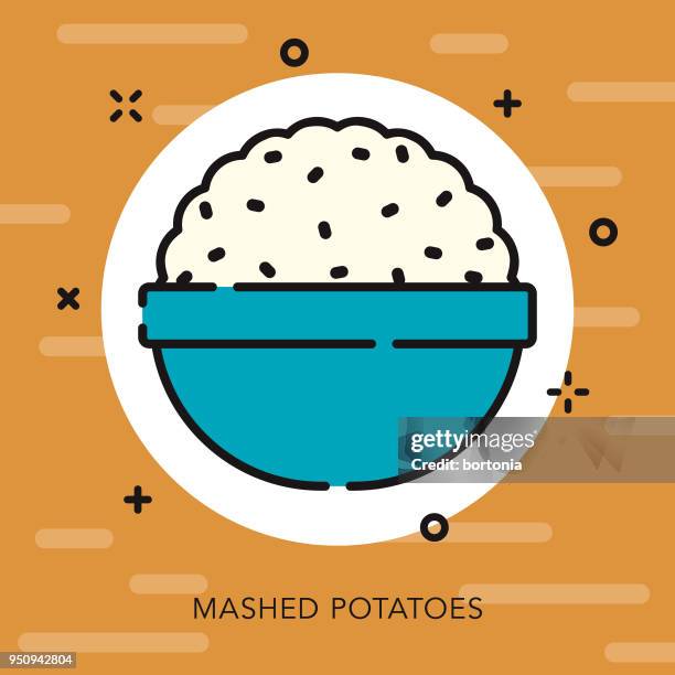potatoes open outline thanksgiving icon - mashed potato stock illustrations
