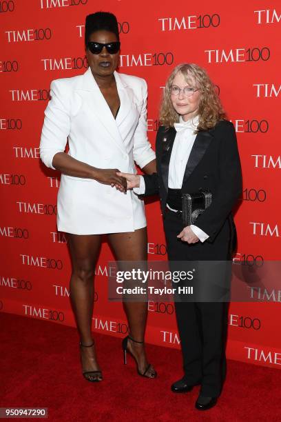 Leslie Jones and Mia Farrow attend the 2018 Time 100 Gala at Frederick P. Rose Hall, Jazz at Lincoln Center on April 24, 2018 in New York City.