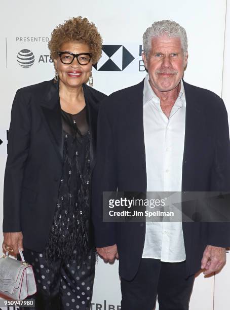 Opal Perlman and actor Ron Perlman attends the "Disobedience" premiere during the 2018 Tribeca Film Festival at BMCC Tribeca PAC on April 24, 2018 in...