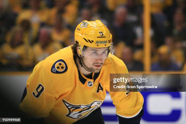 Nashville Predators left wing Filip Forsberg is shown during Game Five of Round One of the Stanley Cup Playoffs between the Colorado Avalanche and...