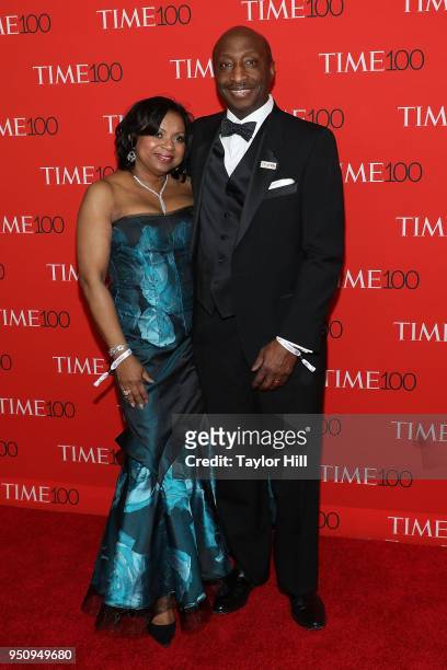 Andrea Frazier and Merck CEO Kenneth Frazier attends the 2018 Time 100 Gala at Frederick P. Rose Hall, Jazz at Lincoln Center on April 24, 2018 in...