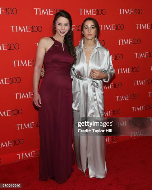 Rachael Denhollander and Aly Raisman attend the 2018 Time 100 Gala at Frederick P. Rose Hall, Jazz at Lincoln Center on April 24, 2018 in New York...