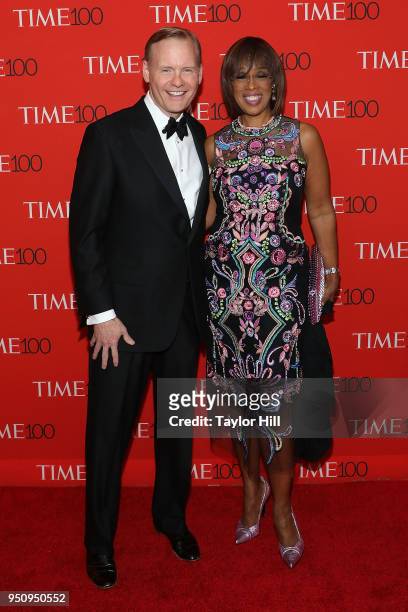 John Dickerson and Gayle King attend the 2018 Time 100 Gala at Frederick P. Rose Hall, Jazz at Lincoln Center on April 24, 2018 in New York City.