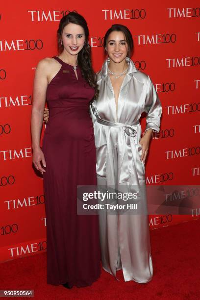 Rachael Denhollander and Aly Raisman attend the 2018 Time 100 Gala at Frederick P. Rose Hall, Jazz at Lincoln Center on April 24, 2018 in New York...