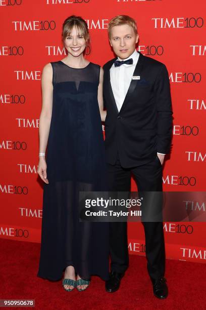 Emily Nestor and Ronan Farrow attend the 2018 Time 100 Gala at Frederick P. Rose Hall, Jazz at Lincoln Center on April 24, 2018 in New York City.