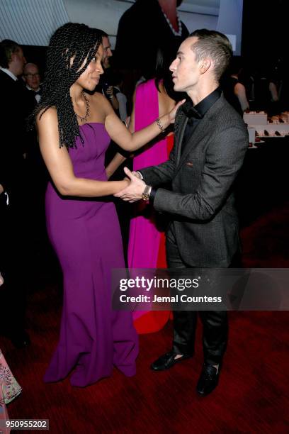 Actor Susan Kelechi Watson and olympian Adam Rippon attend the 2018 Time 100 Gala at Jazz at Lincoln Center on April 24, 2018 in New York City.