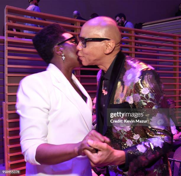 Leslie Jones and RuPaul attend the 2018 Time 100 Gala at Jazz at Lincoln Center on April 24, 2018 in New York City.Ê