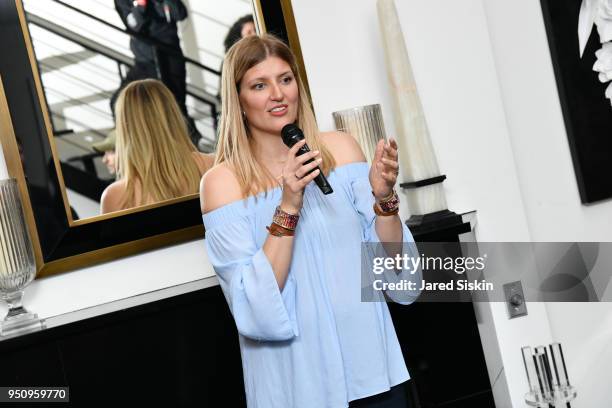 Beatrice Fihn, attends Tribeca Film Festival World Premiere Party for the Virtual Reality Experience "The Day the World Changed" Honoring Beatrice...