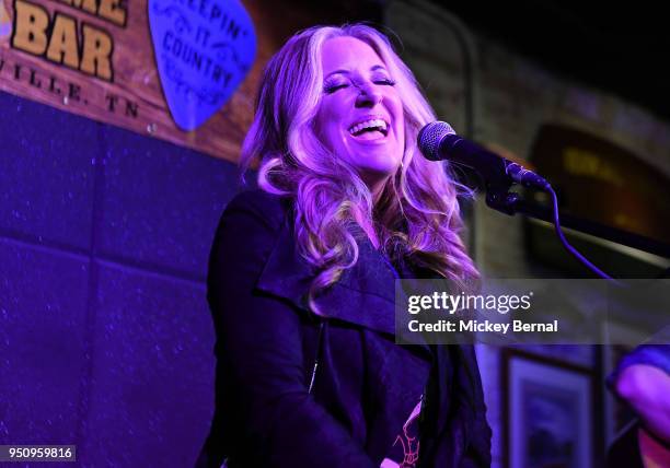 Recording Artist Lee Ann Womack performs during MusiCares Country Music Night at Aj's Good Time Bar on April 24, 2018 in Nashville, Tennessee.