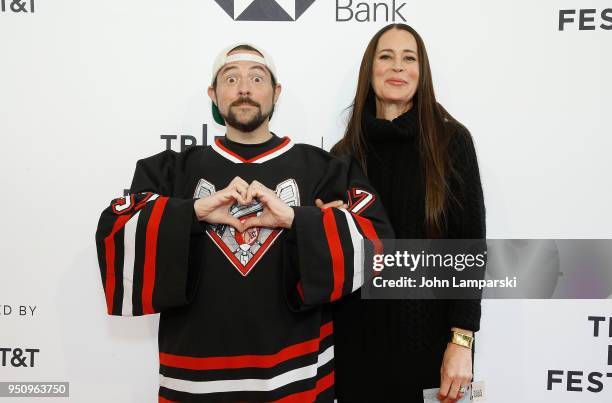 Kevin Smith and Jennifer Schwalbach attend "All These Small Moments" during the 2018 Tribeca Film Festival at SVA Theater on April 24, 2018 in New...