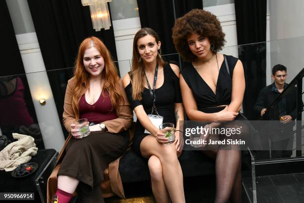 Eliza Herring, Fifer Garbesy and Arikai Tabeson attend Tribeca Film Festival World Premiere Party for the Virtual Reality Experience "The Day the...