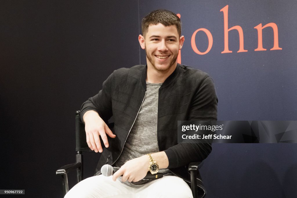 John Varvatos x Nick Jonas In Conversation Celebrating Exclusive Collection At Nordstrom In Chicago