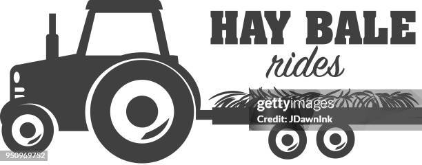 illustrazioni stock, clip art, cartoni animati e icone di tendenza di design dell'icona di hay bale rides - hayride