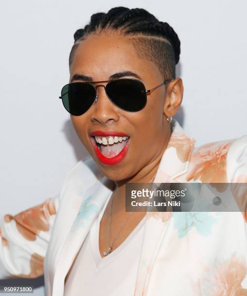 Rapper T-Barz attends the 2018 Tribeca Studios and MCM Sneak Preview Of Women's Hip Hop At Public Hotel on April 24, 2018 in New York City.
