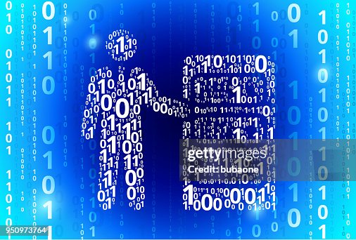 Computer Networking Binary Code Blue Vector Pattern Background Computer Networking Binary Code Blue Vector Pattern Background