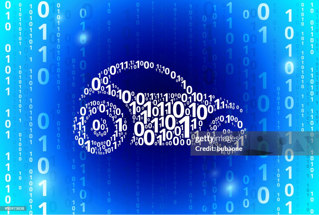 Futuristic Car Binary Code Blue Vector Pattern Background High-Res ...