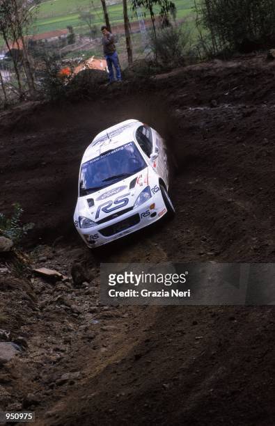 Francois Delecour of France driving the Ford Focus WRC during the World Rally Championships Portugese Rally in Portugal. \ Mandatory Credit: Grazia...