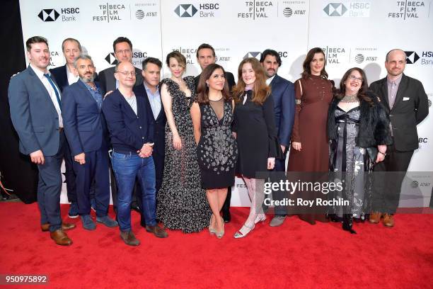 Cast and crew of "Disobedience" attend the "Disobedience" premiere during the 2018 Tribeca Film Festival at BMCC Tribeca PAC on April 24, 2018 in New...