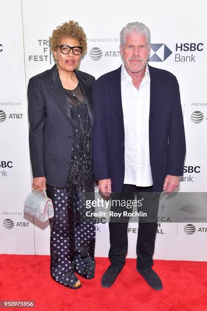 Opal Perlman and Ron Perlman attend the "Disobedience" premiere during the 2018 Tribeca Film Festival at BMCC Tribeca PAC on April 24, 2018 in New...