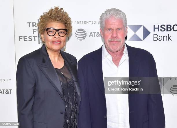 Opal Perlman and Ron Perlman attend the "Disobedience" premiere during the 2018 Tribeca Film Festival at BMCC Tribeca PAC on April 24, 2018 in New...